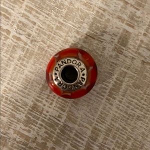 Red and orange pandora charm